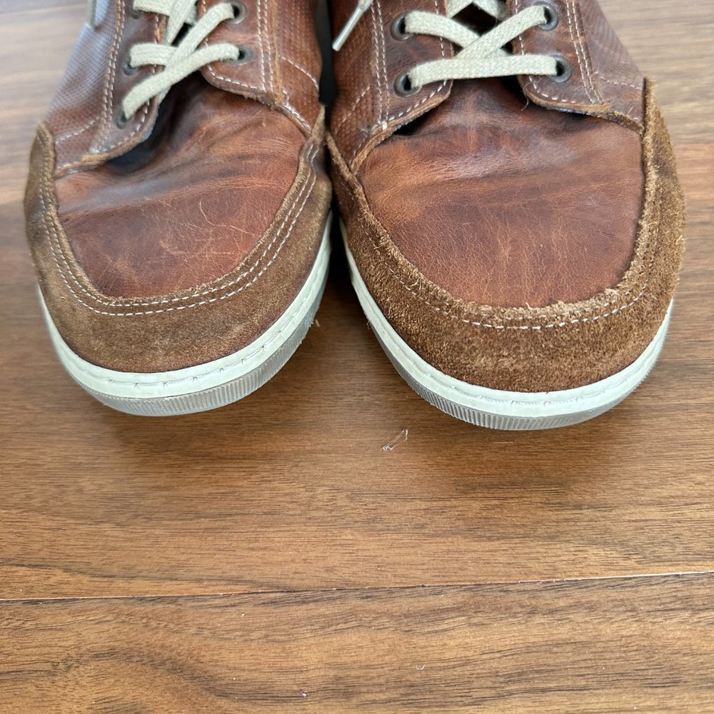 Bull Boxer Laytone Sneakers Men 13 Brown Leather Mid Top Lace Up Chukka Shoes - Picture 5 of 11